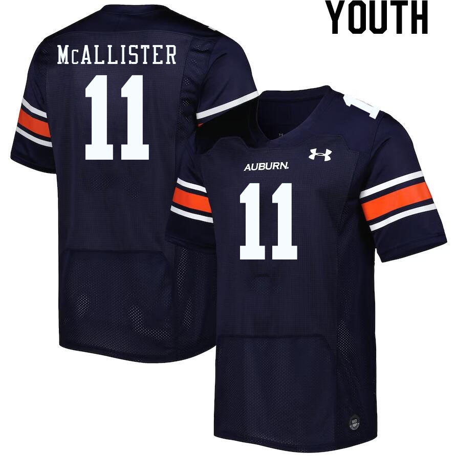 Youth #11 Elijah McAllister Auburn Tigers College Football Jerseys Stitched-Navy